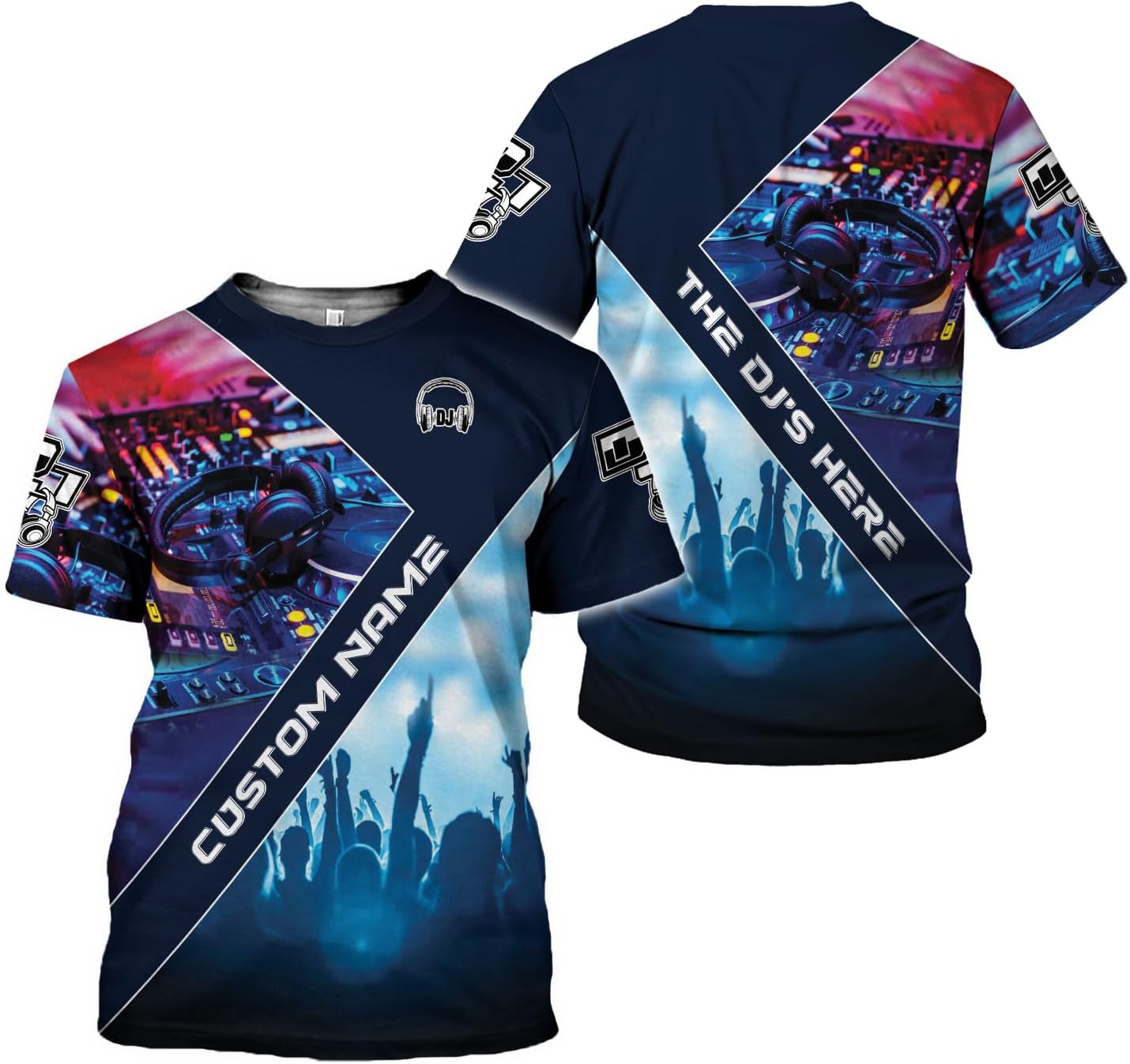 Personalized DJ 3D T-Shirts, Custom DJ Shirt with Name, DJ Gifts for Men EDM Music Festival Clothing, Gift for DJ