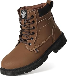 ANGRYRAM Steel Toe Work Boots Waterproof & Slip Resistant for Men Women | ASTM Standard Safety Shoes, Width Option, Anti-puncture Midsole, Non-silp Rubber Outsole, Arch Support, For Work & Outdoors