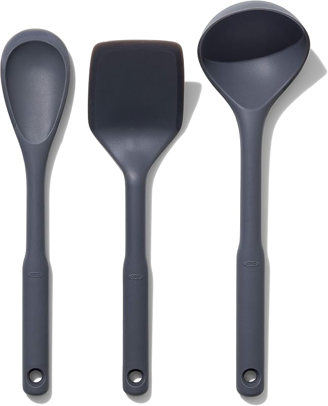 Good Grips Juego de utensilios de silicona de 3 piezas, gris, talla única