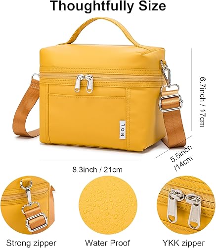 Miniatura 2 de NOL Natural Organic Lifestyle - Loncheras reutilizables aisladas para adultos, ligera, de nailon, impermeable, con correa ajustable extraíble, bolsa