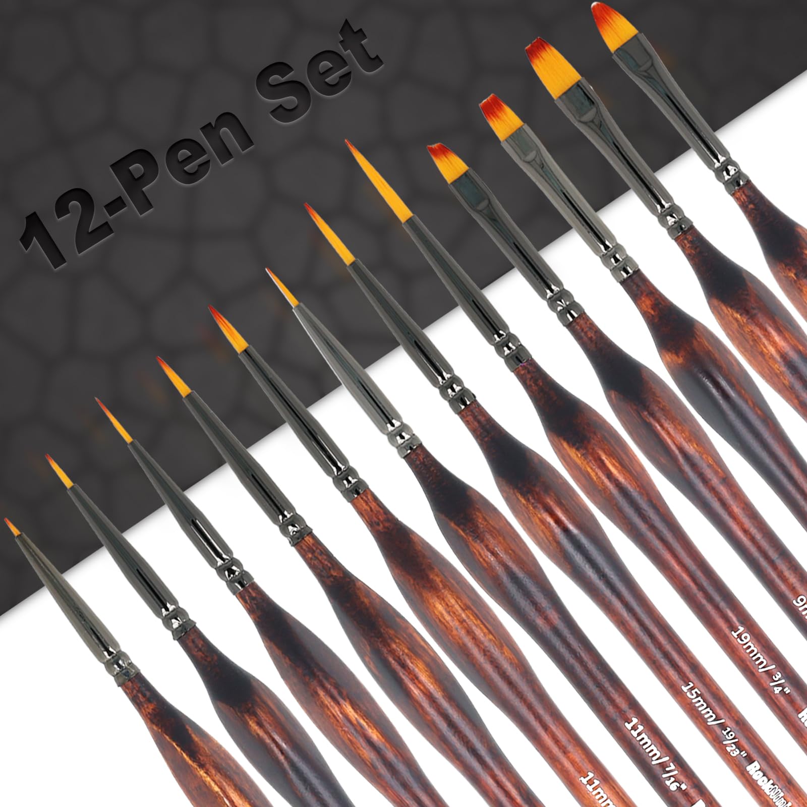 Pinsel Set Malen, 9 Stück Feine Detail Pinsel für Acryl Aquarell Modellbau, ideal für Acrylfarben, Wasserfarben Miniaturen,Öl, Modelle, Strichzeichnung und Nageldesign
