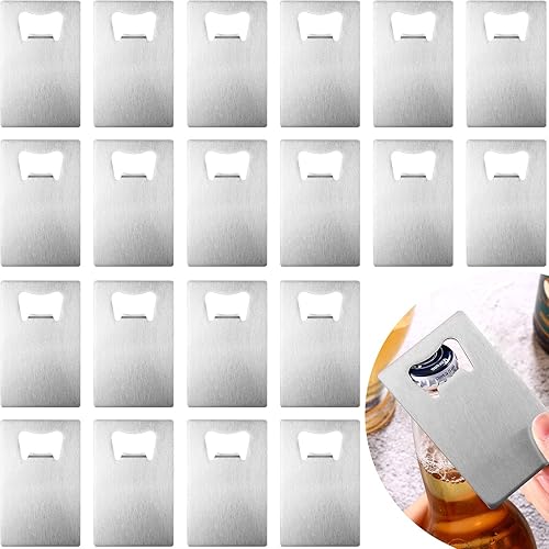 Abrebotellas de acero inoxidable para tarjetas de crédito, 40 unidades, para póker, para regalos de Navidad, se puede tallar para bricolaje, boda,