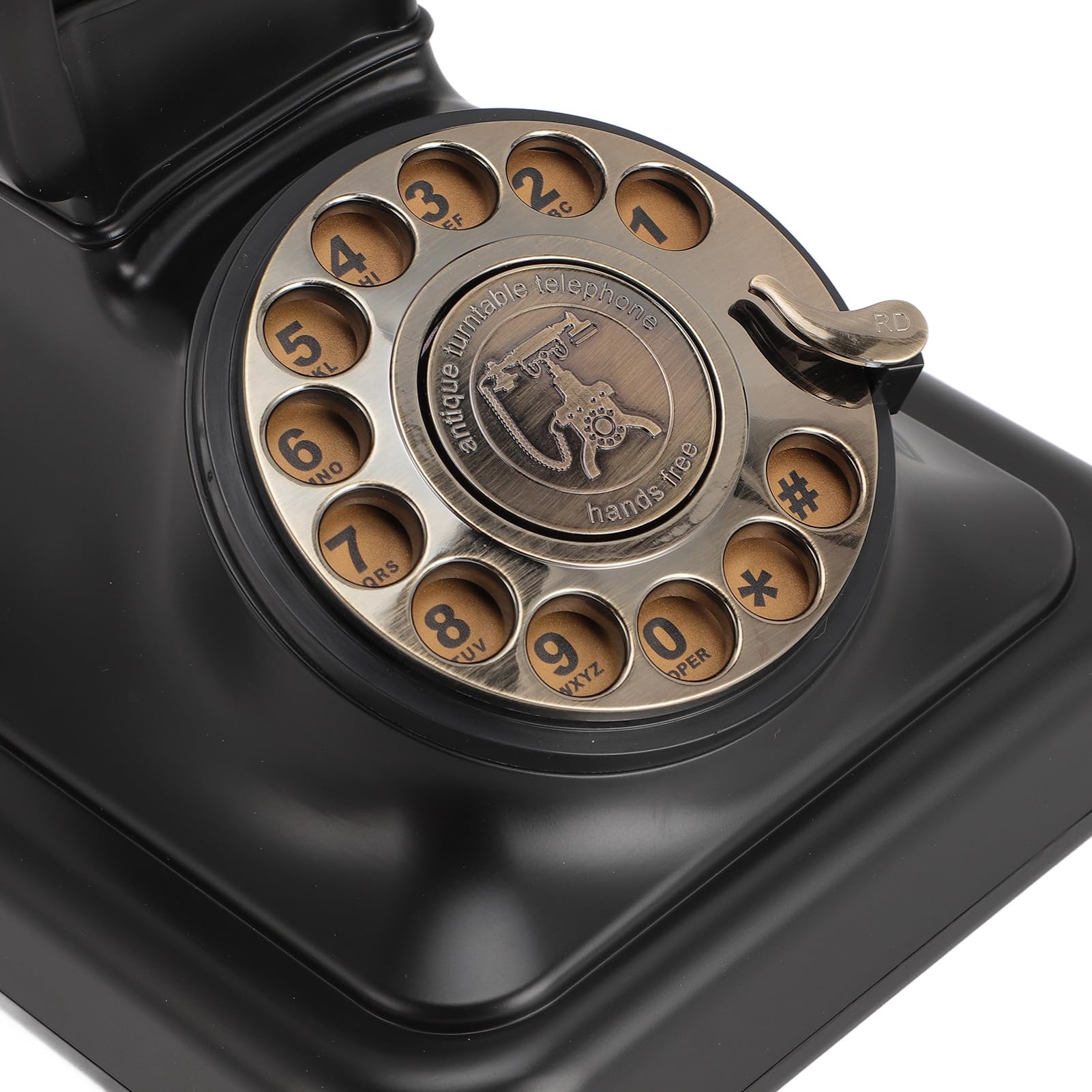 ASHATA Klasyczny Telefon Stacjonarny z obrotową tarczą. Elegancki Design dla Entuzjastów vintage. ABS
