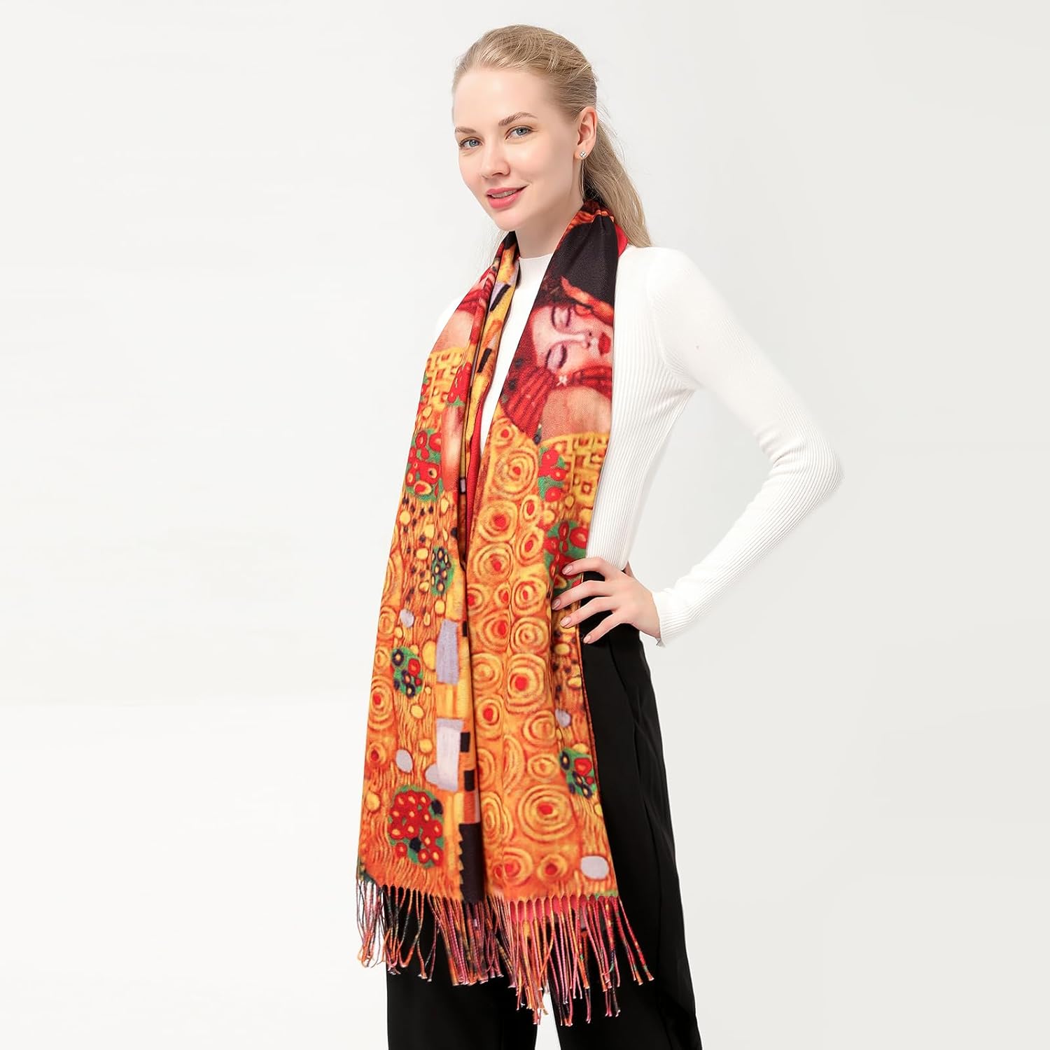 Scarf Shawl Wraps for Women Pashmina Soft Cashmere Scarf Printed Large Blanket Scarf Warm for Fall Winter - Image 3