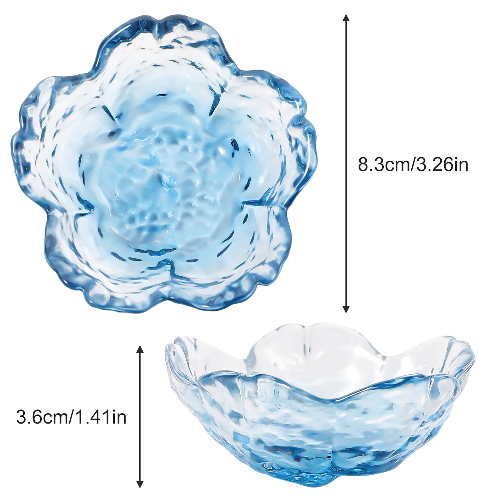 Qianyu Blue Flower Ring Dish Small Key Bowl Aesthetic Glass Trinket Tray Engagement Wedding Ring Holder Plate Room Decor Jewelry Dish Organizing Necklace Earrings for Mom Friend Sister - Image 2