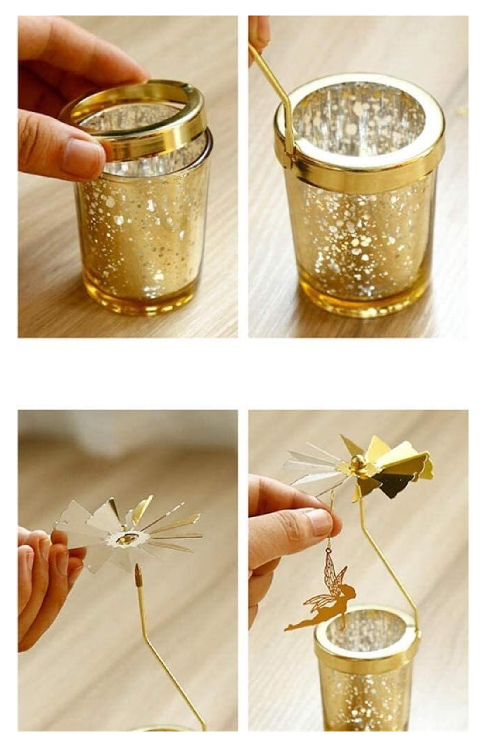 Świeczniki Uchwyty Świecznik Metal Deer Party Romantyczny wiatrak Świeczniki Wiszące Tealight Obróć Ślubny wystrój domu Xmas Lichtarze