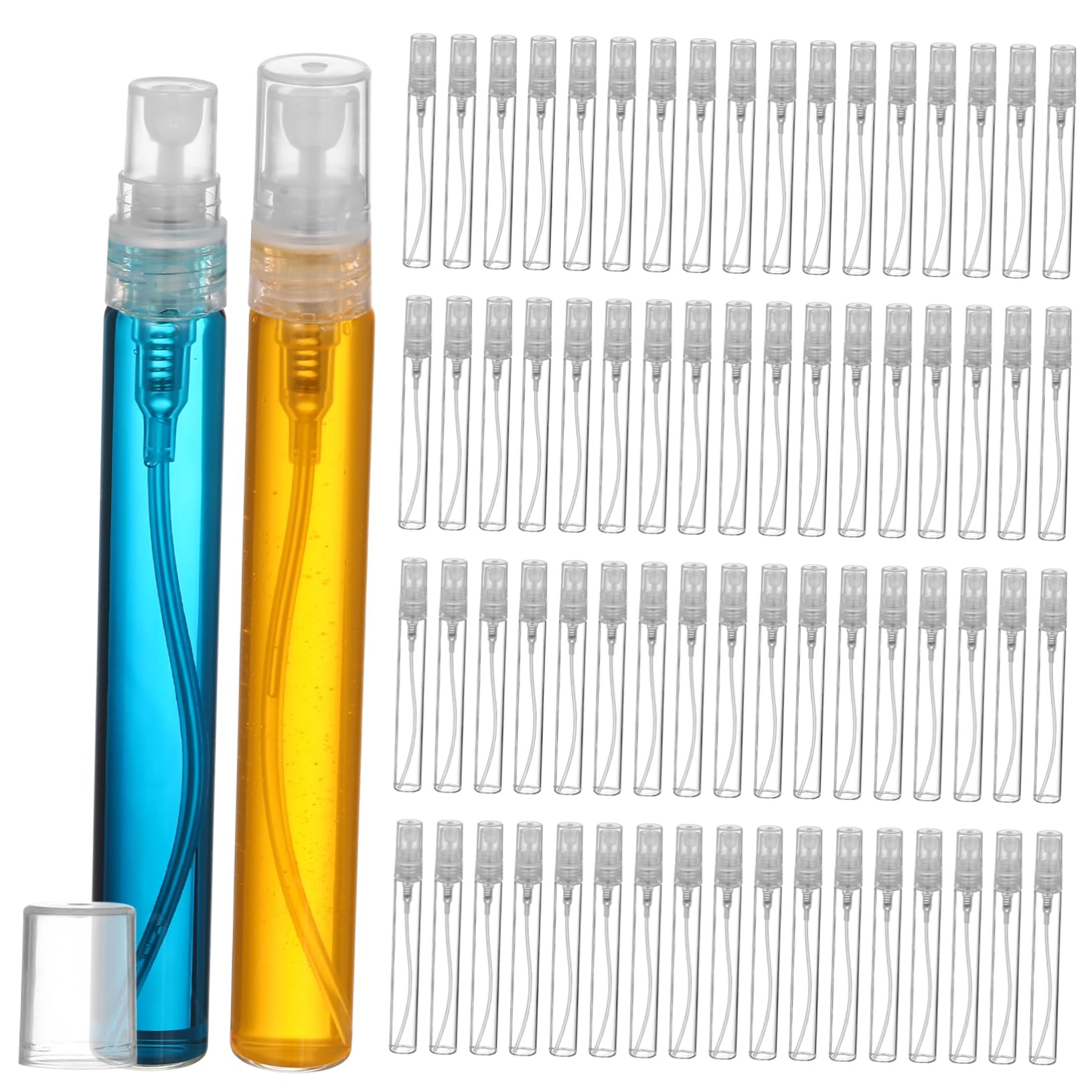 Healeved 70piezas Botellas De Spray De Viaje Dispensador De Perfume y Maquillaje Recargables y Reutilizables Diseño Transparente y Portátil Sin Fugas
