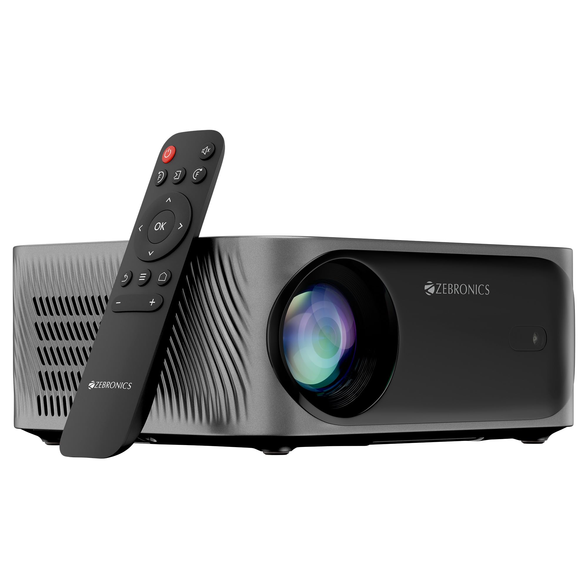ZEBRONICS PIXAPLAY 25, Smart Projector, 1080p, 5500 Lumens, 200" Screen Size, Quad Core, Auto [ Focus | Keystone | Obstacle Detection | Screenfit ], Bluetooth, WiFi, HDMI-ARC, APP Support, Miracast (B0DG363KW3) Amazon Price History, Amazon Price Tracker