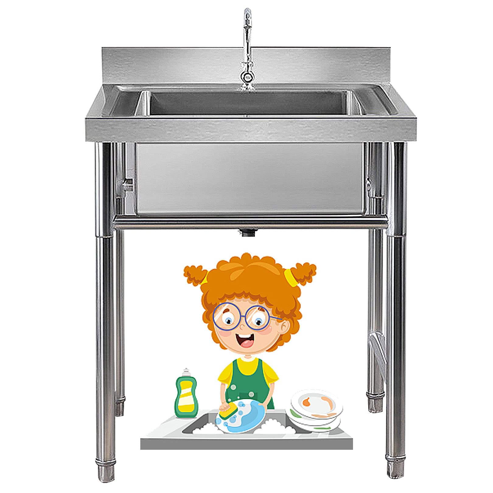 Buy Free Standing Stainless Steel Utility Sinks for Laundry Room with