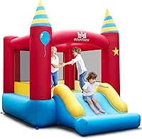 Vista 12 de BOUNTECH Casa inflable para rebotar, casa inflable para niños, diversión de fiesta en interiores y exteriores, con área de salto resistente