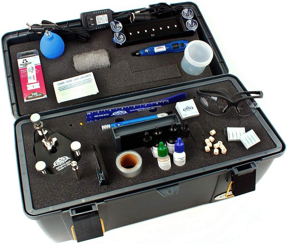 Delta Kits Windshield Repair Kit + Advanced Cordless UV Resin Curing Lamp - EZ-350S Mobile Pro Plus