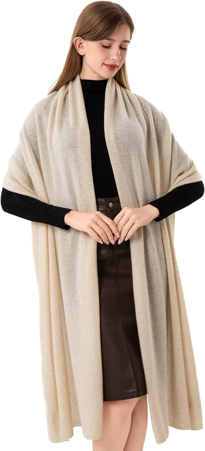 Cashmere Wrap Warm Soft Knitted Scarf Stole for Women Airplane Travel Blanket Shawl 87x28 in Extra Large Pashmina - Image 2