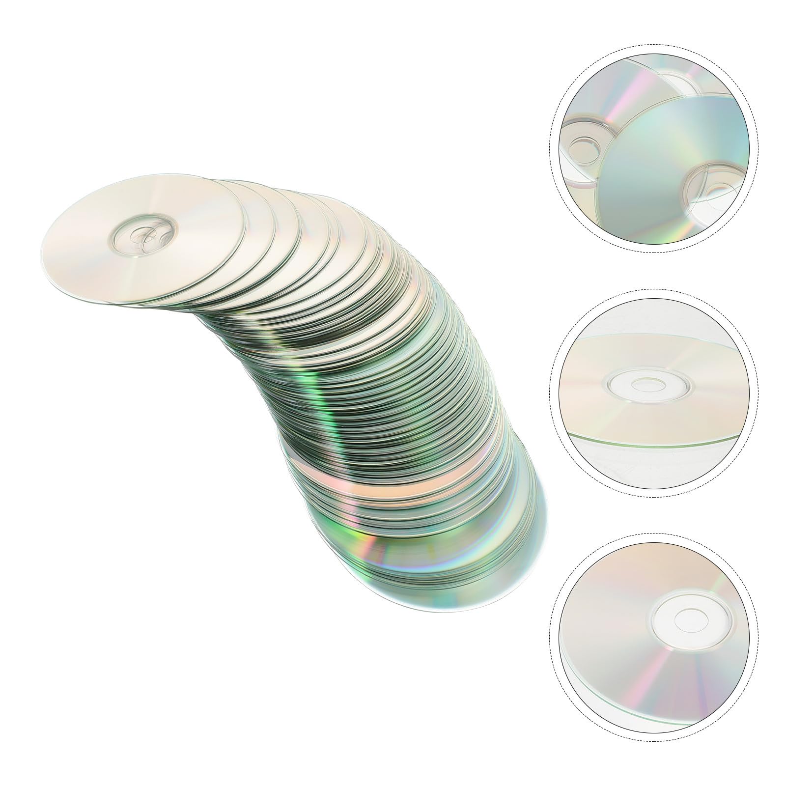 BESPORTBLE Lot de 50 Disques CD Décoratifs DIY Double Face Réfléchissante Multifonctions pour Bricolage Maison Matériel Créatif en Plastique pour Décoration et Activités Manuelles