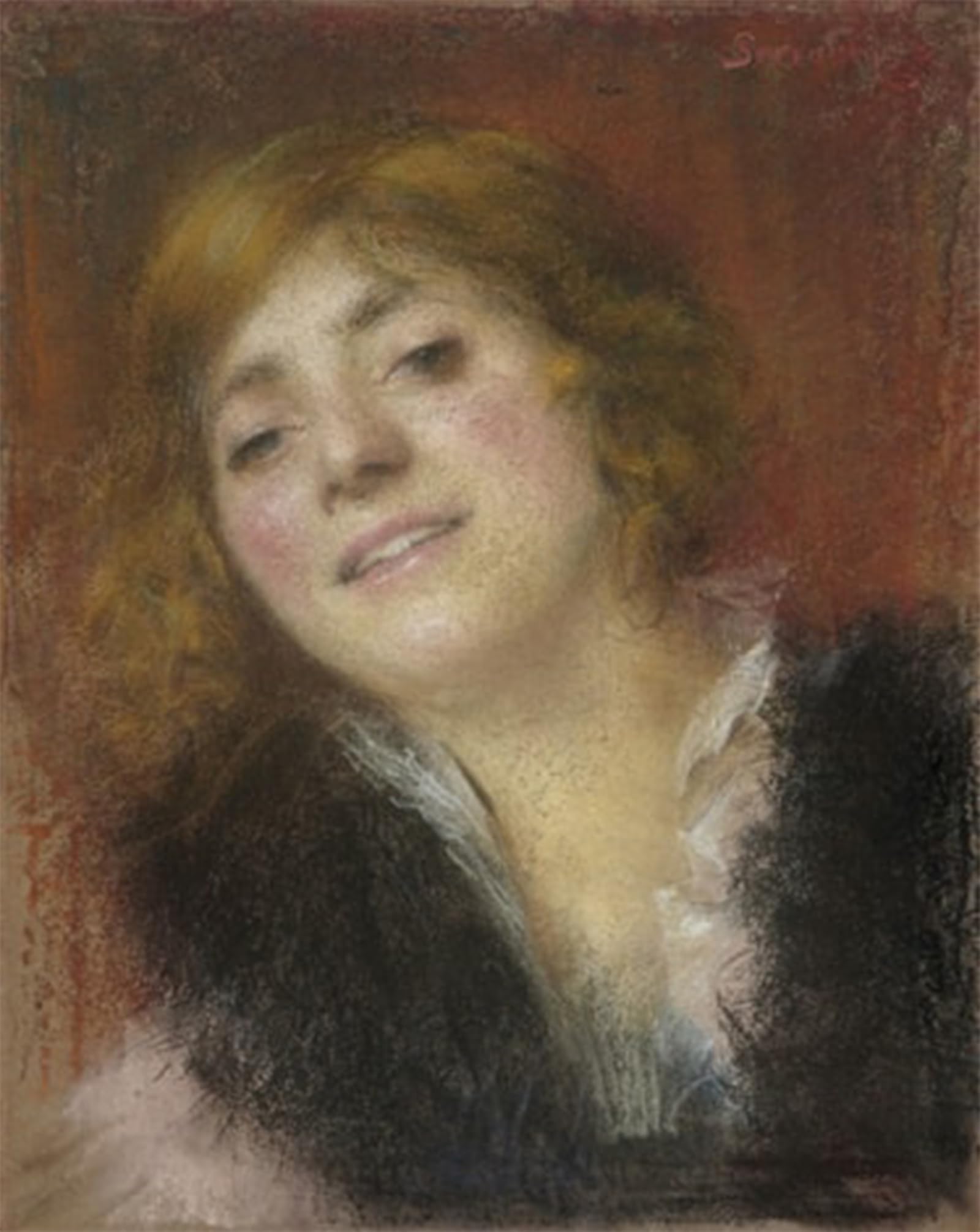 SERENDIPITP Vintage Picture Print on Canvas Wall Art Poster Portrait of Young Woman by Serralunga Artwork Print Poster for Wall Decor 60x90cm