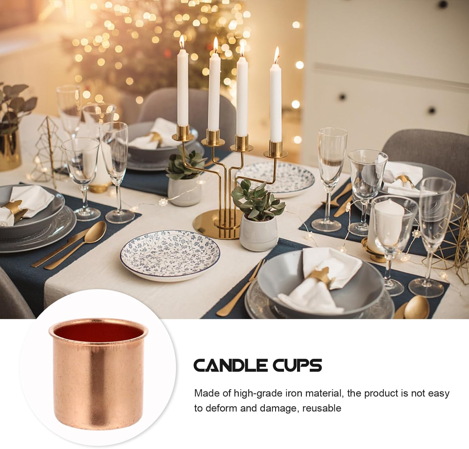 Black Sconce 10pcs Metal Candle Cups Candle Holders Use with Menorah Candelabra Fit Standard Tapered Wax Candles Votive Pegs for Lamp or Candle Making Projects Black Container