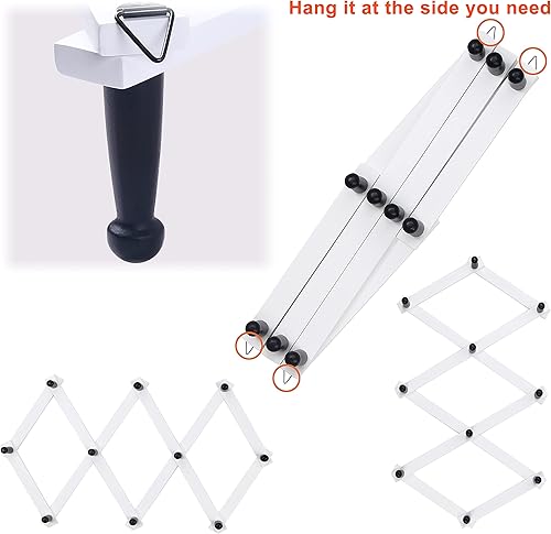 Miniatura 9 de Dseap Percha de pared de acordeón Perchero expandible de pared de madera de 16 pulgadas de alto, soporte para sombreros, gancho de acordeón para