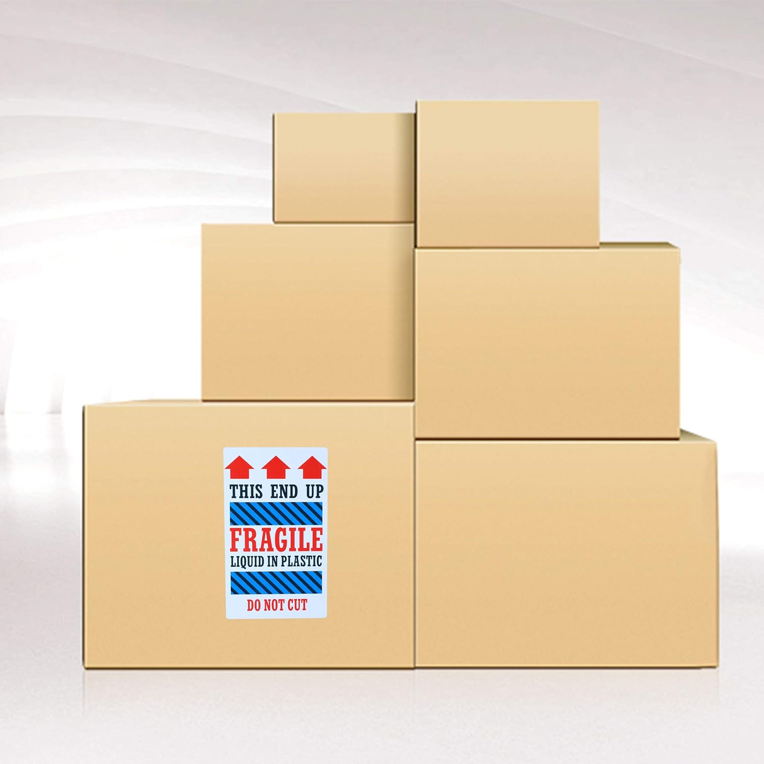 3×5 Inch Fragile This End Up Stickers Liquid in Plastic Do Not Cut Shipping Labels - 100 Stickers Per Roll(10 Rolls)
