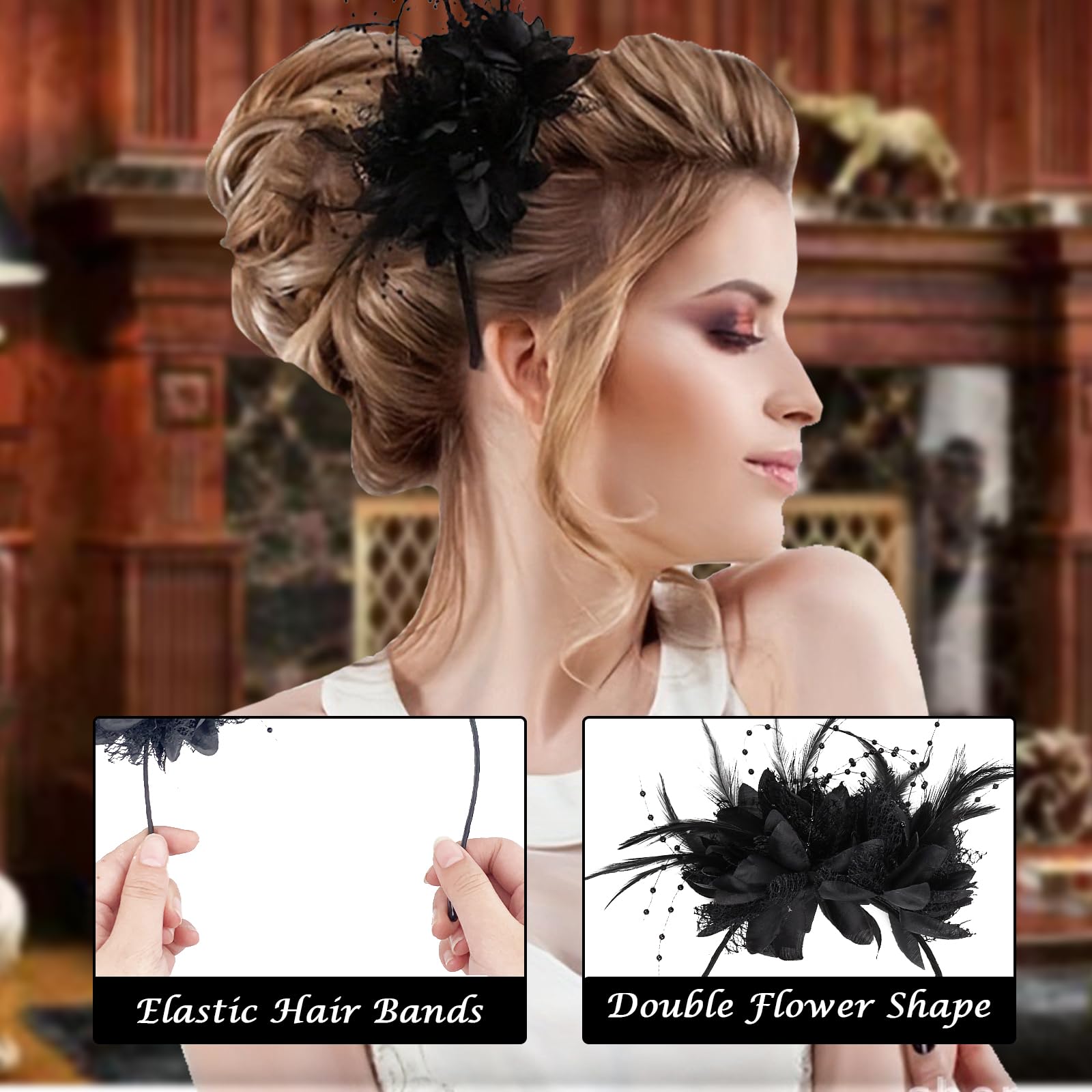 PEAKTOP 6 Pieces Great Gatsby Accessories Women, 1920s Accessories Set, Gatsby accessories Women - Image 2