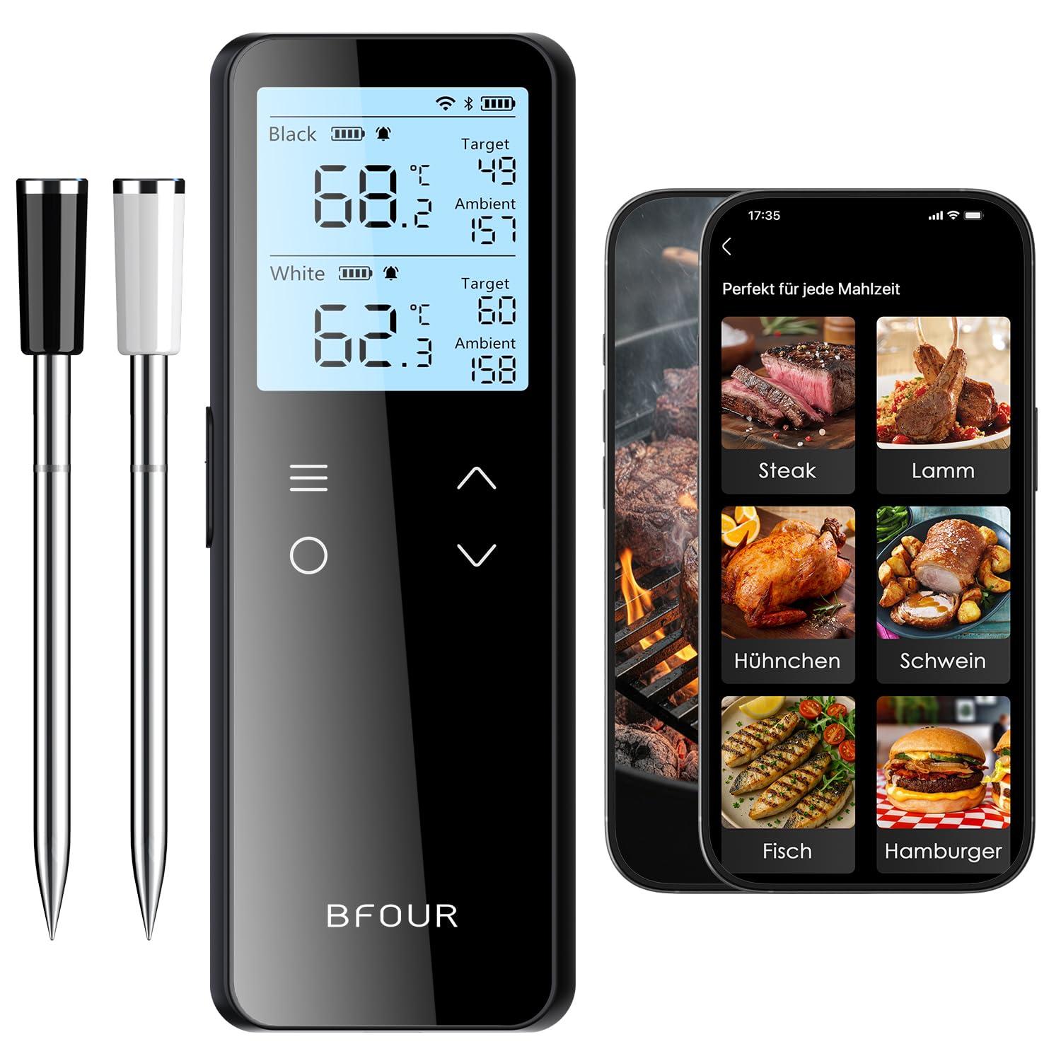 BFOUR WIFI Bratenthermometer Wireless 70-80