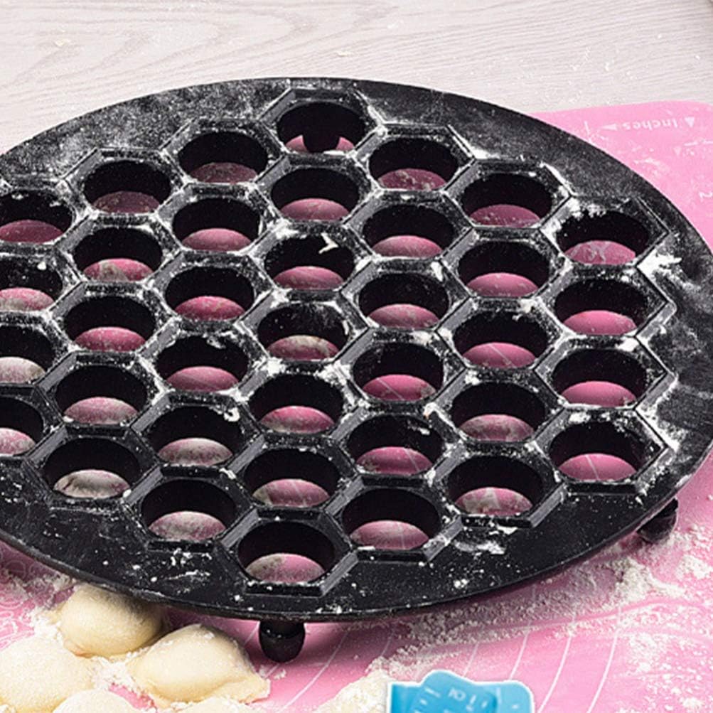 Cabilock 37holes Dumpling Maker Mold Zinc Alloy Kitchen Tool for Fast Dumpling Making for Home and Restaurant Use Compact Design for Easy Storage Black