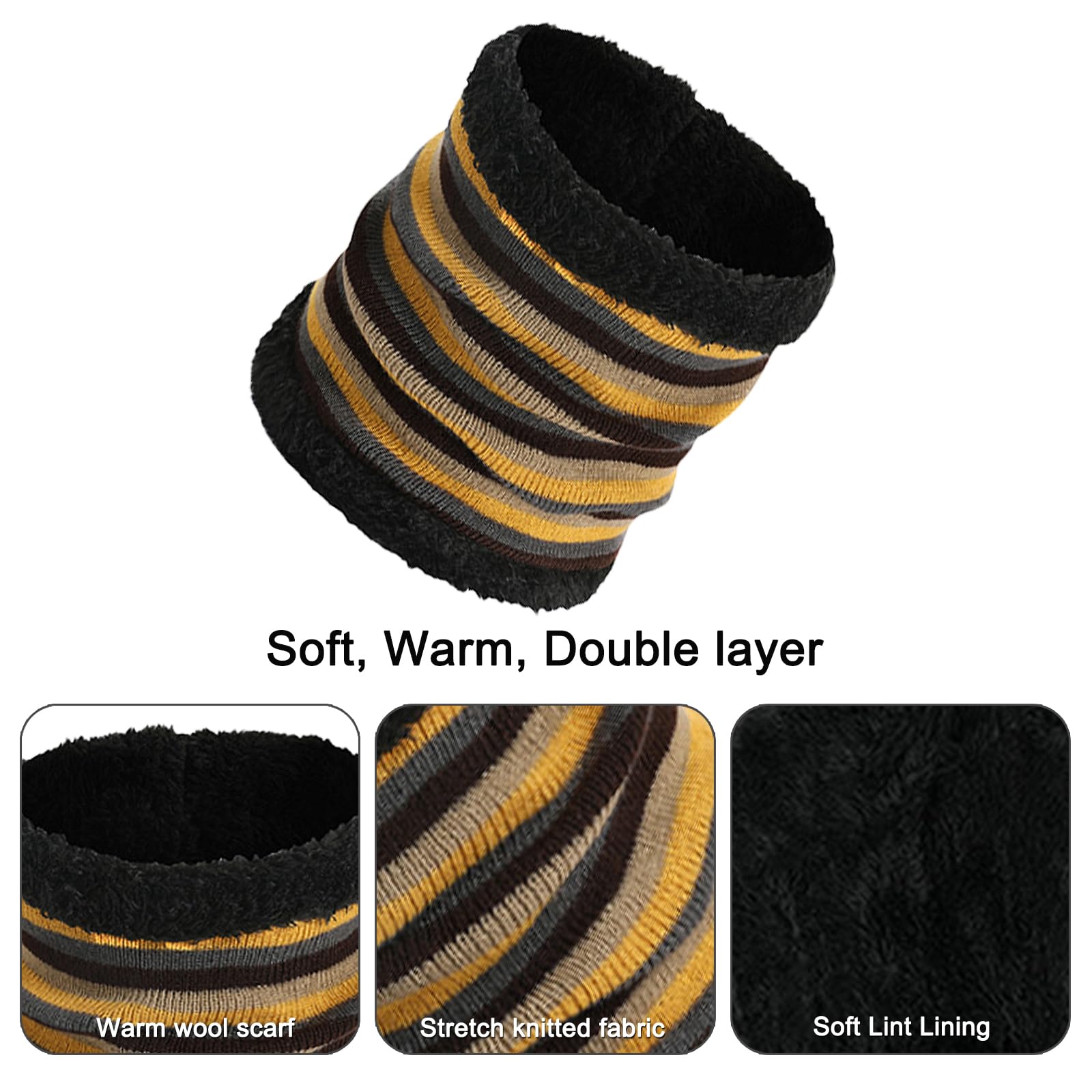 Enfant Bonnet Écharpe et Gants Ensemble Bonnets Tricotés avec Pompon Écharpe d'hiver Chaude Gants écharpe Bonnet Tricot Doublure Épaisse pour Fille Garçon 2-6Ans