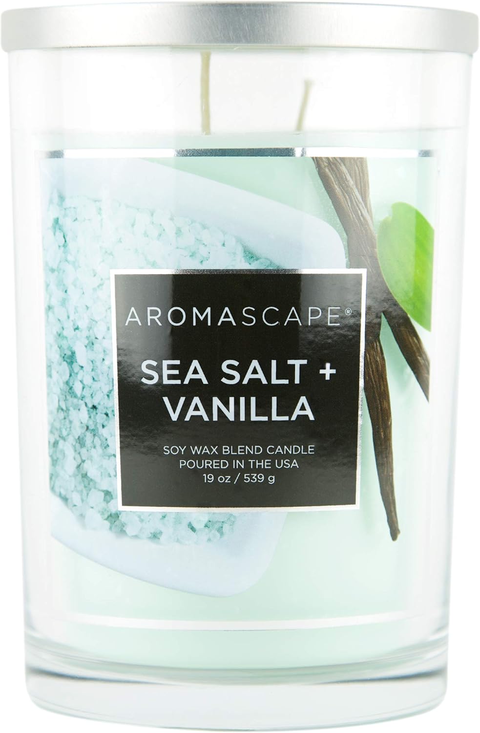 Aromascape PT41919 2Wick Scented Jar Candle, Sea Salt
