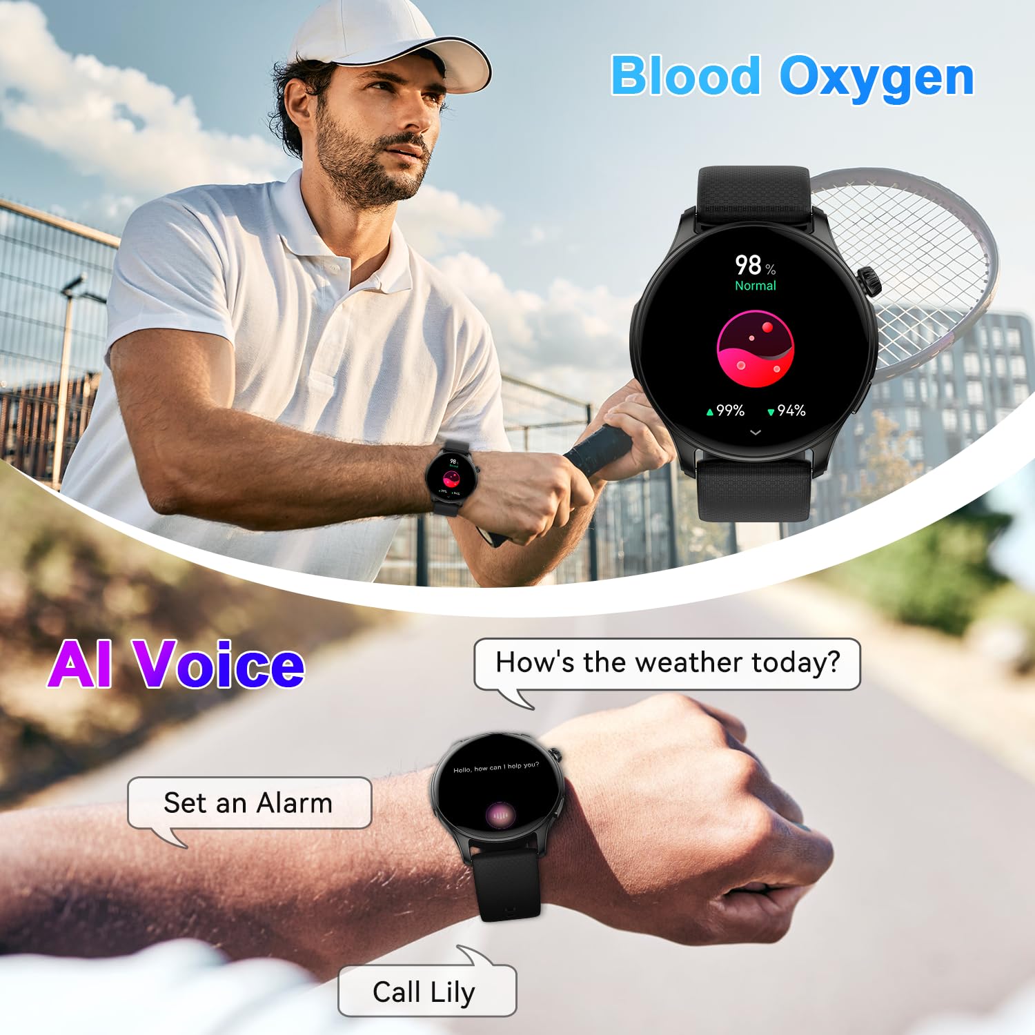 Smart Watch for Men Women Fitness: Waterproof Make Answer Call Digital Mens Watches Running Step Tracker Smartwatch Android Phone iPhone Samsung Compatible Pedometer SpO2 Sleep Heart Rate Monitor