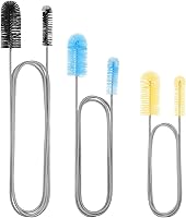 Vista 1 de Patelai 3 piezas de cepillo de manguera de filtro de acuario, tubo flexible de acero inoxidable, cepillo largo, limpiador de tuberías dobladas