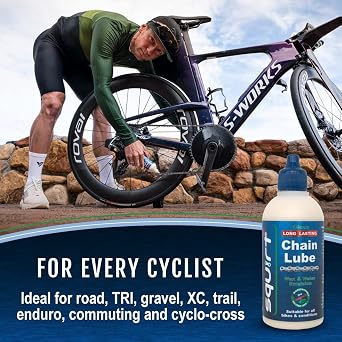 Squirt Chain Lube for Bikes 120 ml Long-Lasting Lubricant for All Bike Chains All-Weather Dry Bike Chain Lube to Reduce Noise & Chainsuck Bicycle Tools & Maintenance Aid | bike-oils