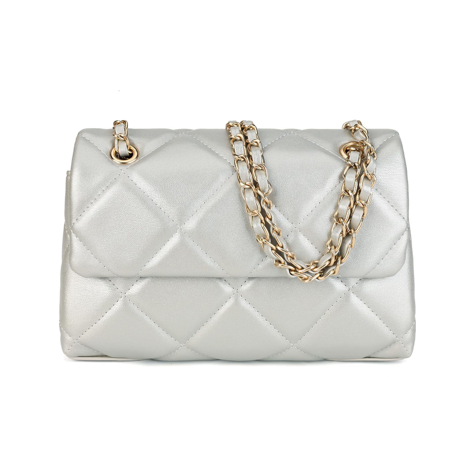 Gladdon Quilted Crossbody Purses for Women Small Ladies Shoulder Bag Trendy | Gold Chain Strap,Any Outfit,Evening Bag,Smart Storage,Lightweight easy care