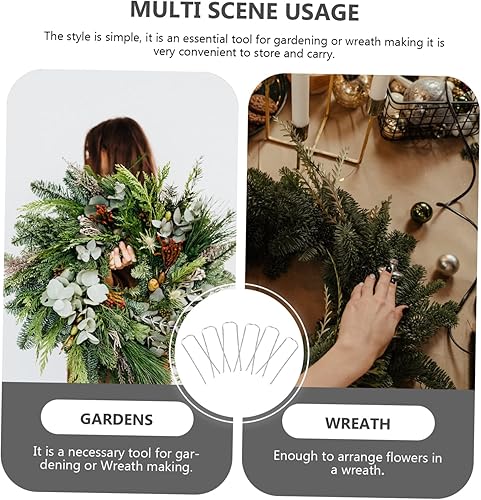 Miniatura 8 de Healifty 100 pines florales de helecho de acero inoxidable para coronas de paja, arreglos de vacaciones, proyectos de manualidades