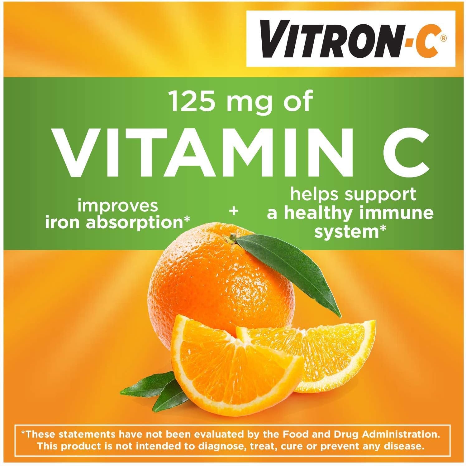 Vitron-C High Potency Iron Dietary Supplement – Iron Plus Vitamin C, Boosts Energy, Gentle on The Digestive System, 60 Coated Tablets, 65 mg Elemental Iron (Pack of 7)