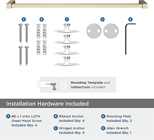 Vista 27 de Amerock BH3608226 Toallero cromado Toallero de 6-1/2 pulgadas (6.496 in) de longitud Monumento Toallero de mano para pared de baño Soporte