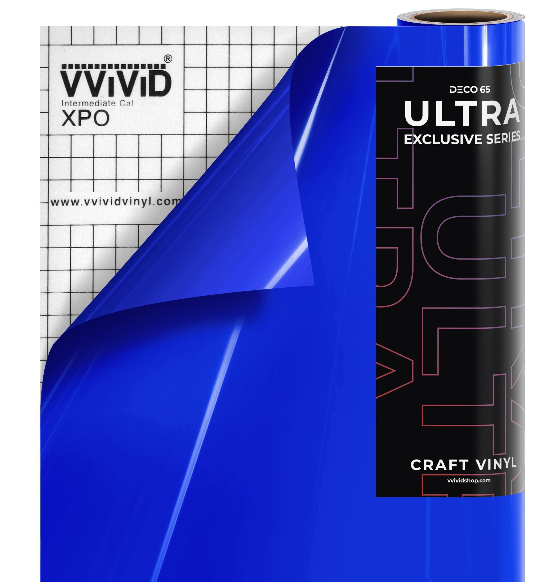 VViViD DECO65 Ultra Brilliant Blue Gloss Premium Series - Vinilo para manualidades (50 pies x 1 pies)
