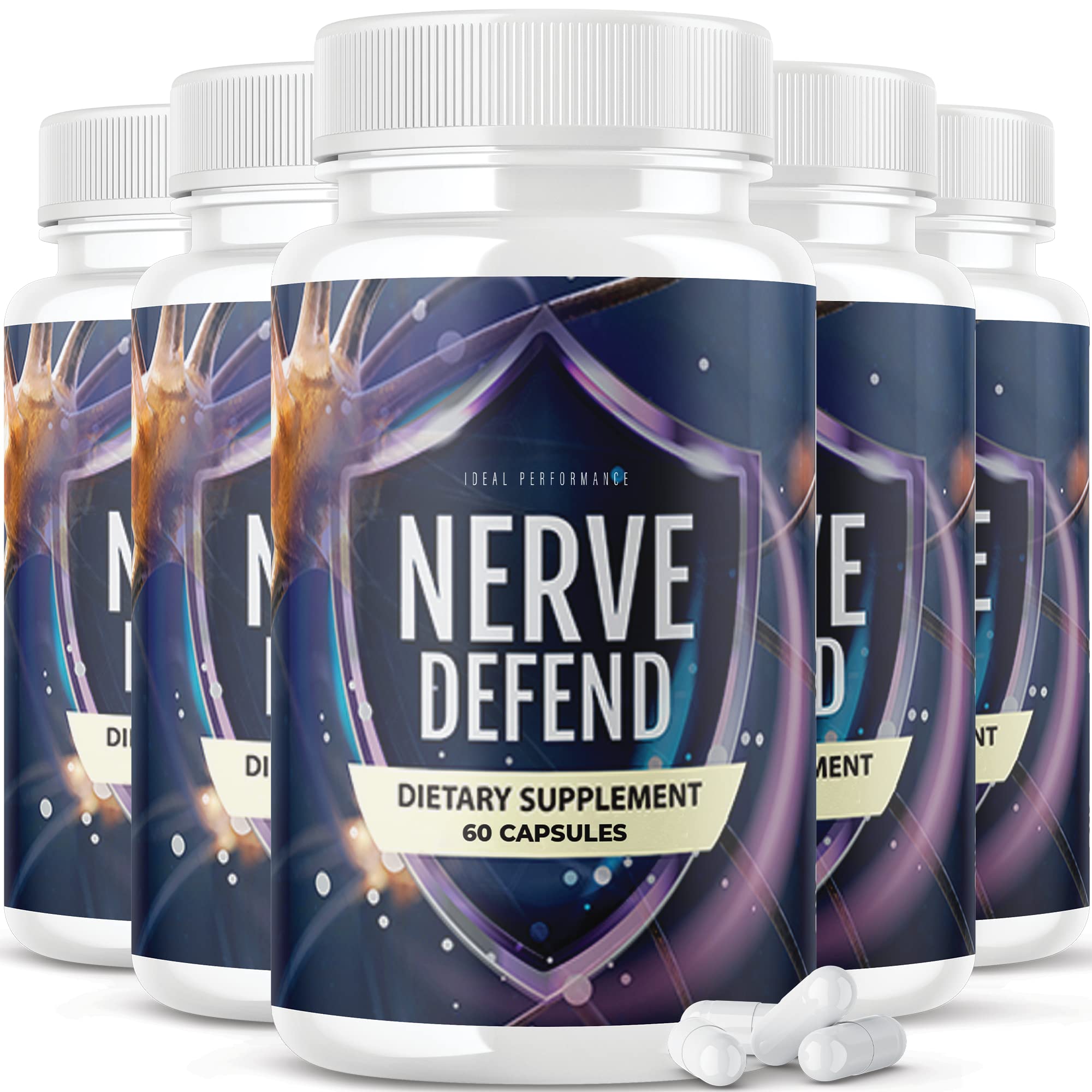 IDEAL PERFORMANCE (5 Pack) Nerve Defend Capsules (300 Capsules)