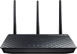ASUS Dual-band 3x3 AC1750 Wifi 4-port Gigabit Router with speeds up to 1750Mbps &amp; AiRadar to strengthens Wireless Connections via High-powered Amplification Beam-forming - 2x USB 2.0 Ports (RT-AC66U)