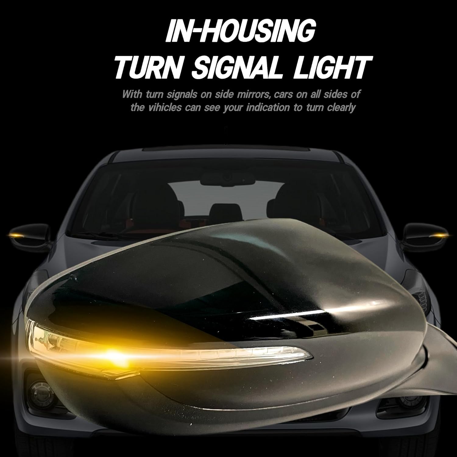 Passenger (Right) Side Mirror Compatible with 2017 2018 Kia Forte With Heated/Power Glass/Turn Singnal Light/Manual Folding/Black Without Blind Spots