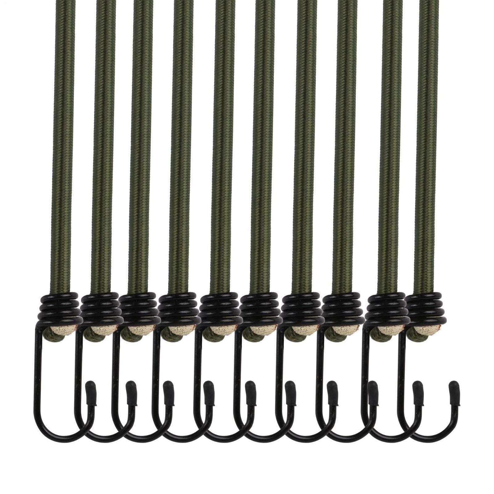 Corda Bungy 10 Elastici | 100cm Corde Bungy Resistenti Con Ganci per All'Aperto Moto Pesca Campeggio Rimorchio Bagagli Bici Attracco Sci Camion Kayak