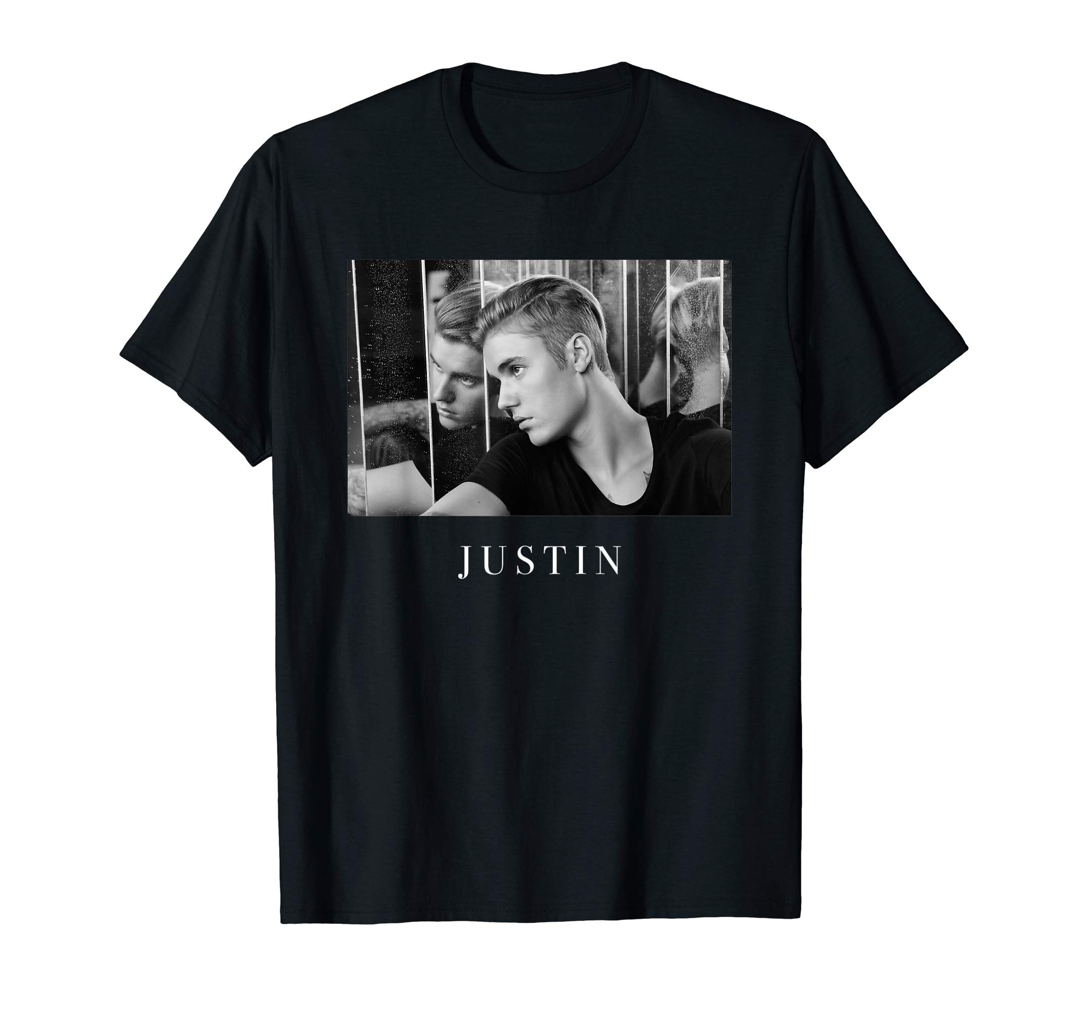 Official Justin Bieber Reflection Photo B&W T-ShirtOEKO-TEX STANDARD 100