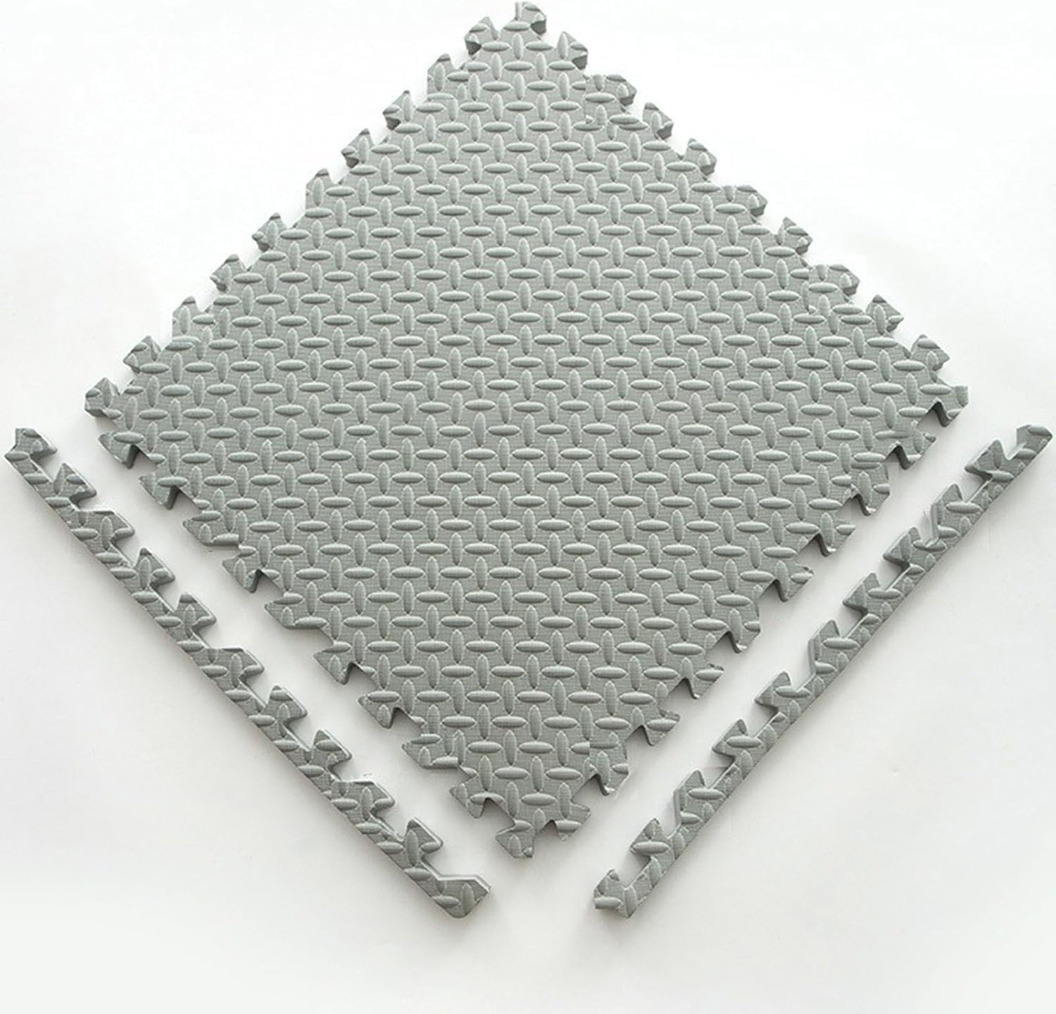JvFbjLF EVA Soft Foam Foam Jigsaw Playmats 16 Pieces 15.36 Sq.ft Interlocking Foam Tiles 30x30cm(Grey)