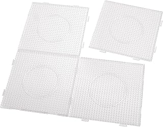 Beads Pegboard - 4 Pcs, 5.7''x5.7'' Hama Bead Boards, Peg Boards, Square Bead Pegboards, Plastic Fuse Beads Pegboards for Kids Adults DIY Handcraft White