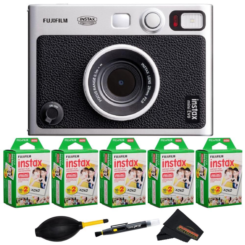 Fujifilm Instax Mini EVO Instant Camera... (Camera + 5 Mini Twin Packs)