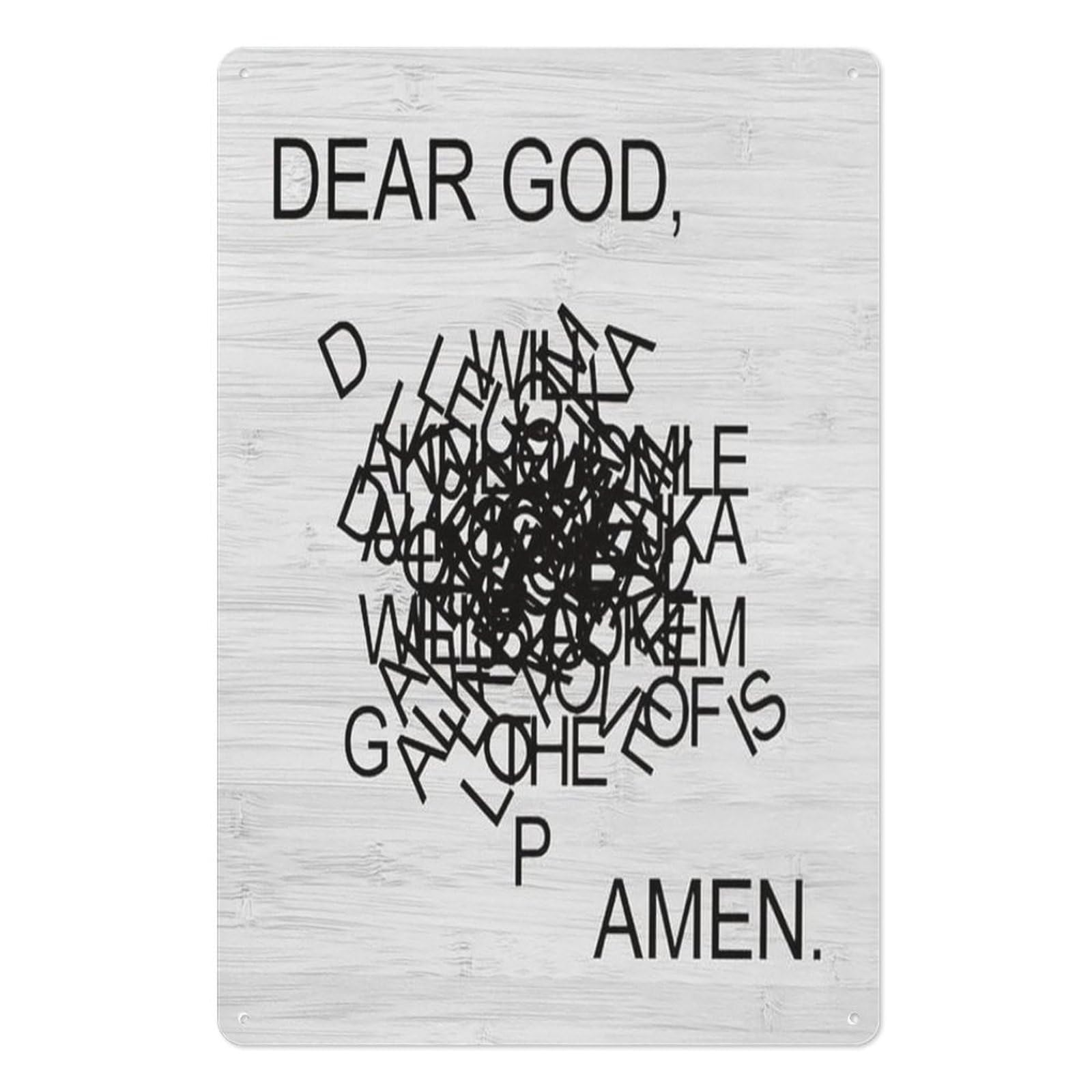 Peiyeety As Pic Dear God Amen Tin Sign 8X12 Inch – Farmhouse Style Rustic Metal Tin Sign For Home Decoration