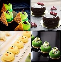 Vista 6 de Molde de silicona para tartas para hornear, 8 agujeros de piedra 3D de forma redonda de silicona, forma de mousse de silicona, bandeja antiadherente