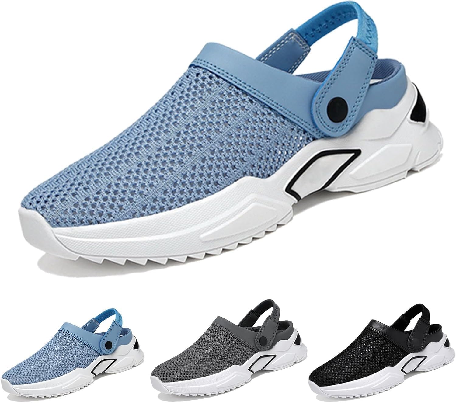 Men’s Orthopedic Hollow-Out Summer Sandals, Orthopedic Sandals for Men, Mesh Shoes Sandals Mens, Mesh Walking Shoes Beach Sandals with Arch Support (Blue,9)