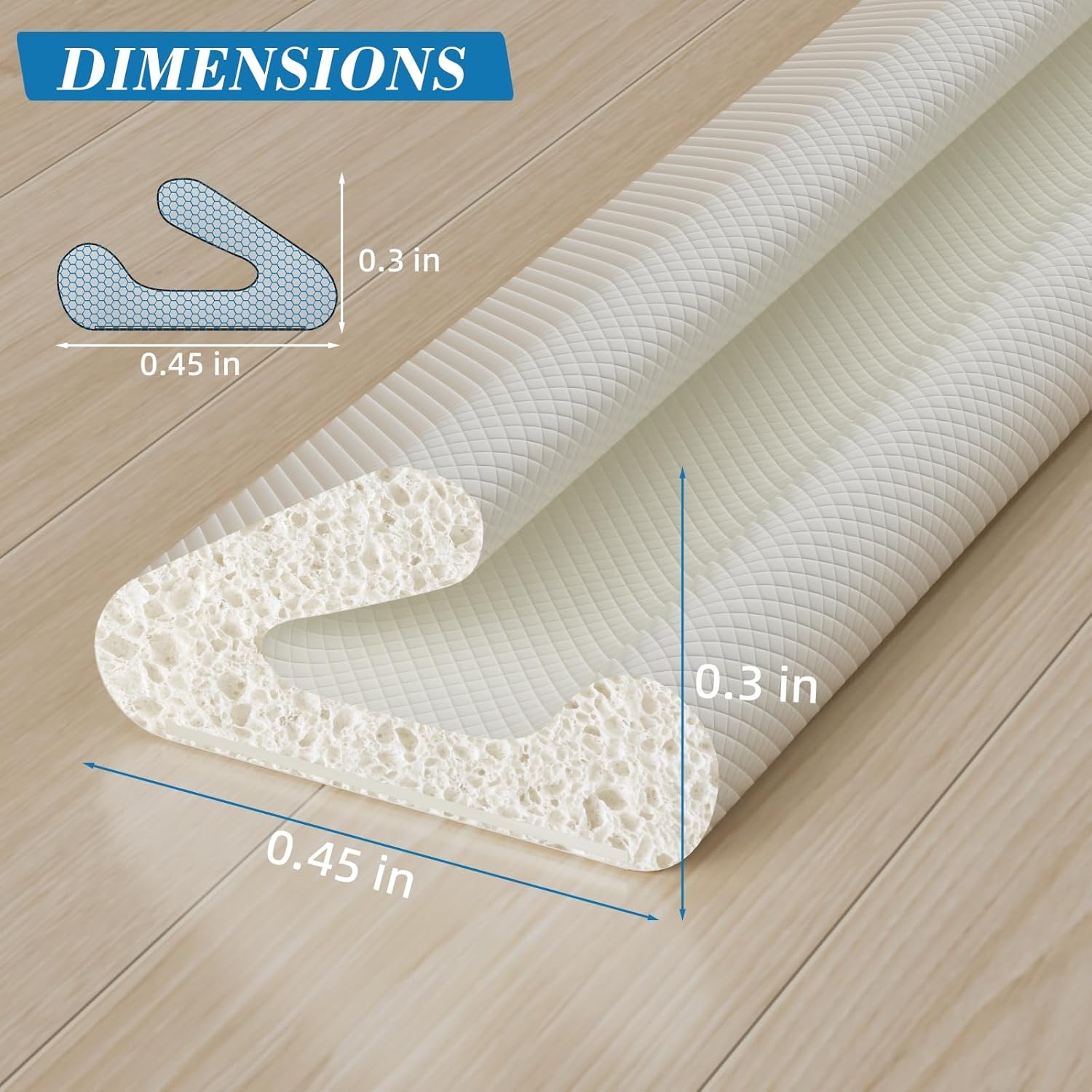 V-Shaped Thin Weather Stripping Door Seal, 19.7FT Small Draft Stopper for Doors, Foam Door Gap Filler, Insulation Winter, Soundproof,Noise-Reducing, Light-Blocking, Weatherproof Tape for Doors