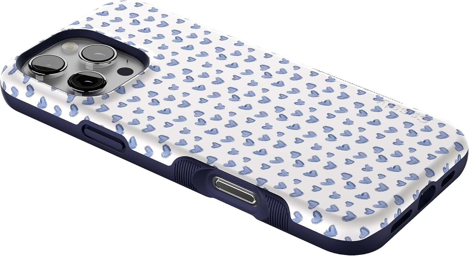 Casely iPhone 16 Pro Case | Lovebug | Blue Hearts | Bold Protective Design | Compatible with MagSafe