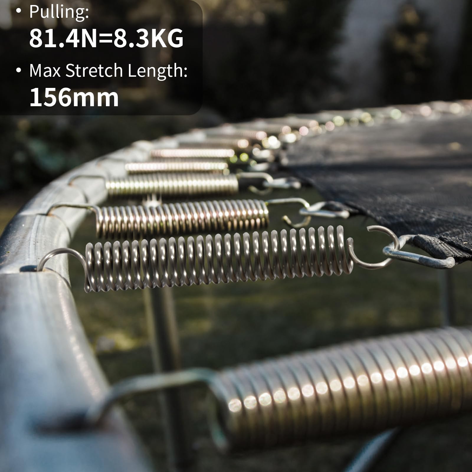 Sprężyny naciągowe z hakiem stal szlachetna sprężyna naciągowa 100 mm średnica zewnętrzna 18 mm średnica drutu 2 mm maksymalna siła ciągnąca 8,3 kg 2 x 18 x 100 mm 2 sztuki