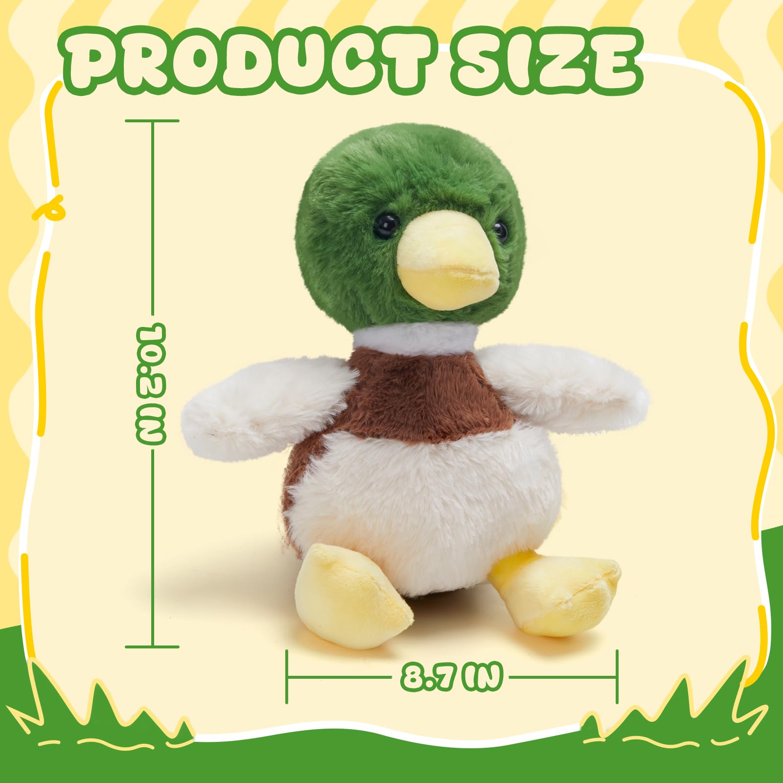 SpecialYou 25,4 cm mikrowellengeeigneter und gewichteter Stockenten-Plüsch, beheizte Stockente, duftend, Stofftiere, Plüschtier für Wärme und Komfort, Plüsch-Geschenk für Kinder, Geburtstag