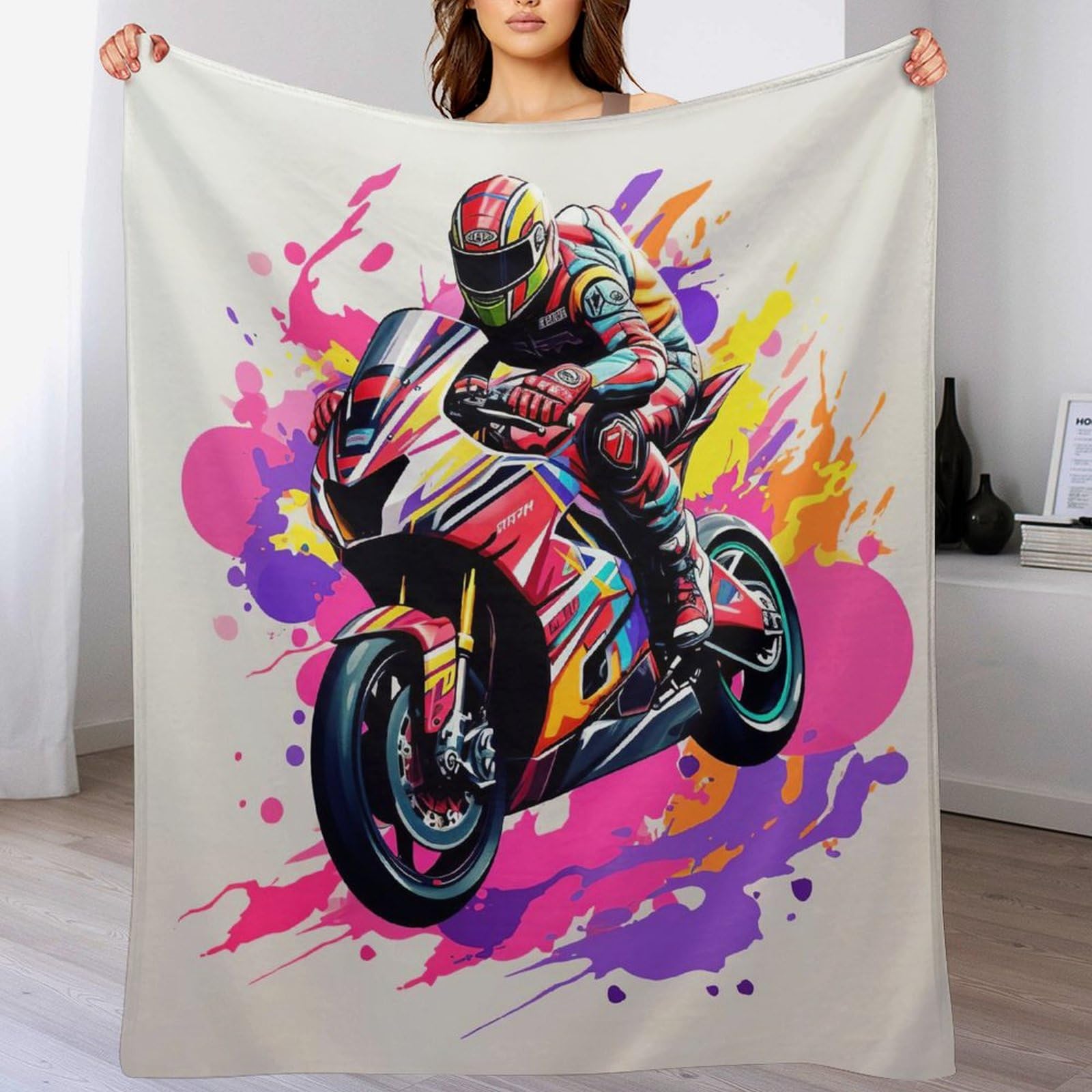 Couverture en flanelle polaire douce et chaude 180x200cm pour canapé